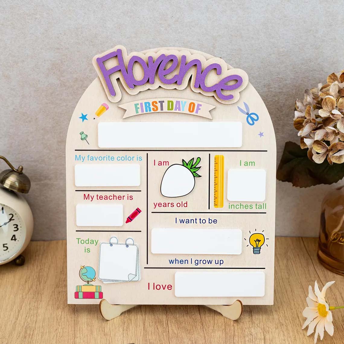Back to School Sign, Kindergarten 1st Day of School Sign,Last Day of School Sign, School Board Custom Name