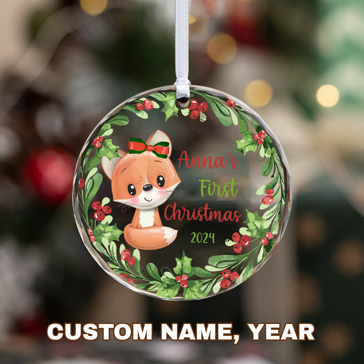 Baby's First Christmas Ornament Personalized Keepsakes Boy & Girl Names