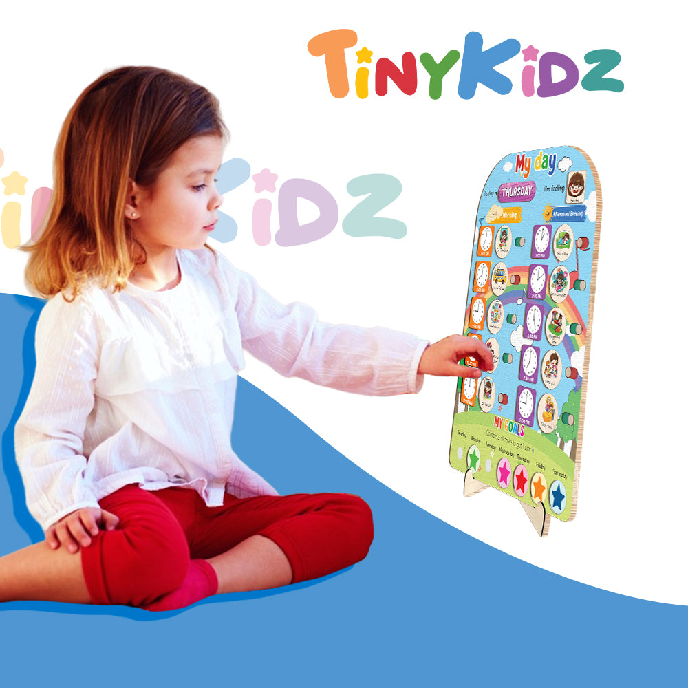 My Day Wooden Daily Routine For Kids, Chart Of Chores For Kids