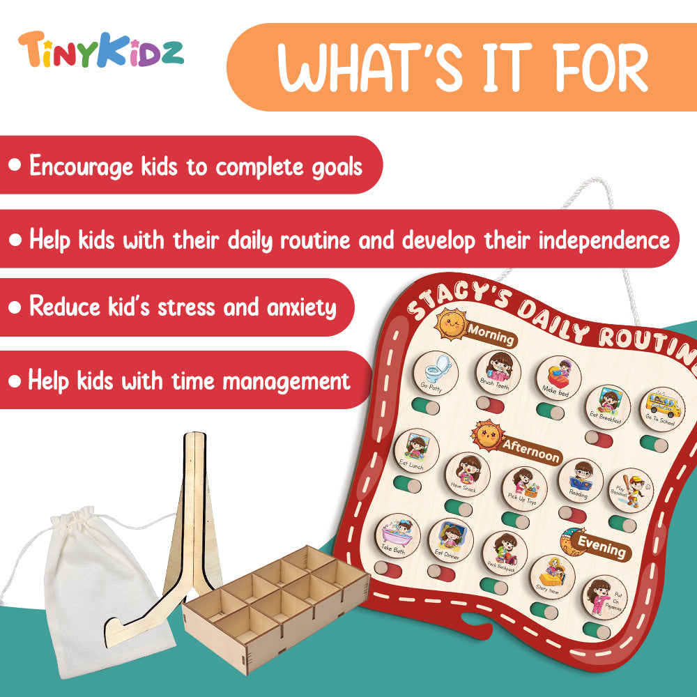 Personalized Toddler Routine Chart, Daily Responsibility Chart For Boys, Girls, Toddler Routine Board