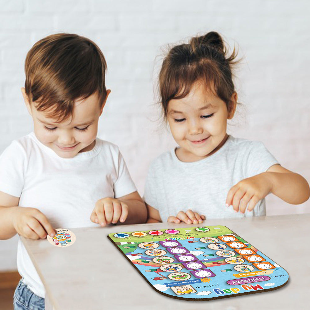 My Day Wooden Daily Routine For Kids, Chart Of Chores For Kids