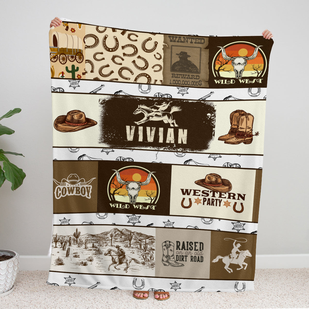 Custom Baby Blankets For Boys, Cowboy Baby Stuff, Western Blanket For Baby Girls, Custom Name Western Nursery Decorations