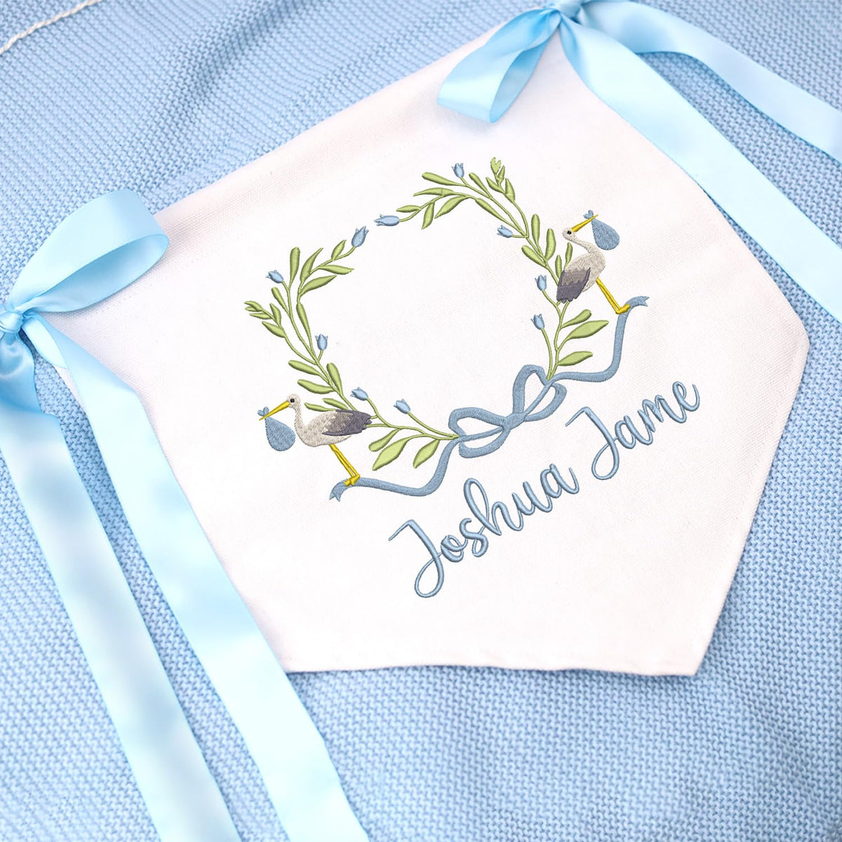 Custom Baby Flag Arrival Announcement Sign, Baby Footprint Sign with Baby Name, Baby Name Reveal, Sign for Hospital, Stork Newborn Name Sign for Nursery Décor