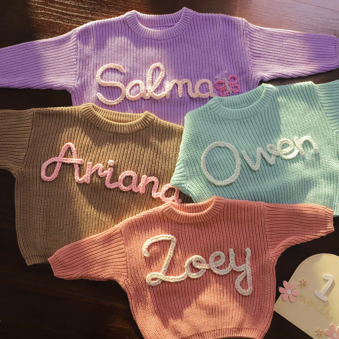 Custom Baby Name Sweater, Toddler Sweater with Name, Embroidered Newborn Sweater, Personalized Christmas Baby Gift