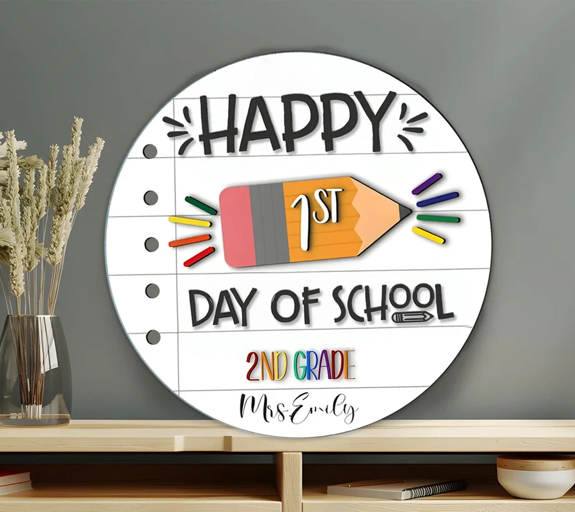 Custom First Day At School Sign, Kids Interchangeable First Day of School Sign, Educational Toys