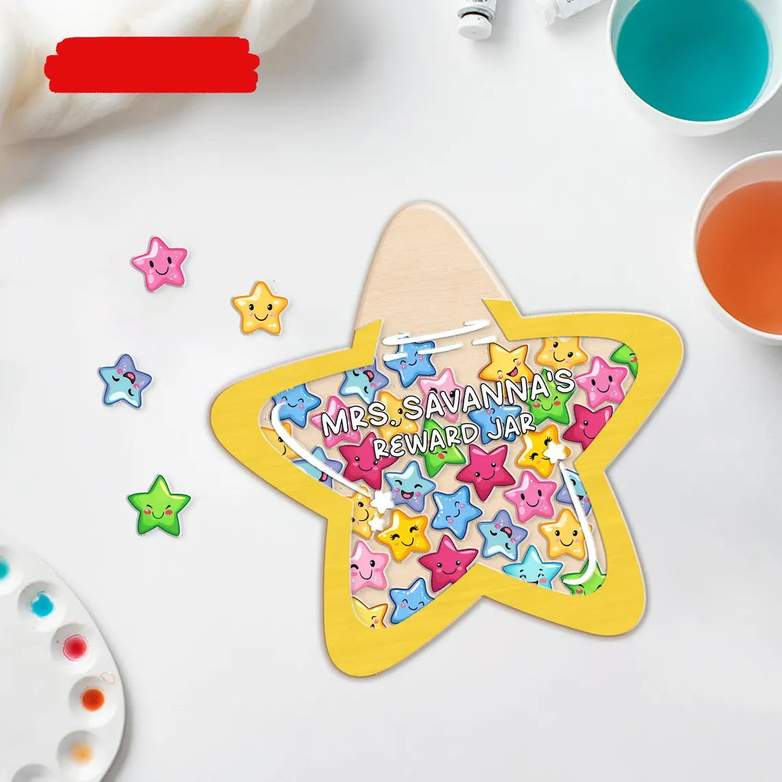 Custom Star Kids Reward Jar, Personalised Gift For Teacher, Back To School Gift