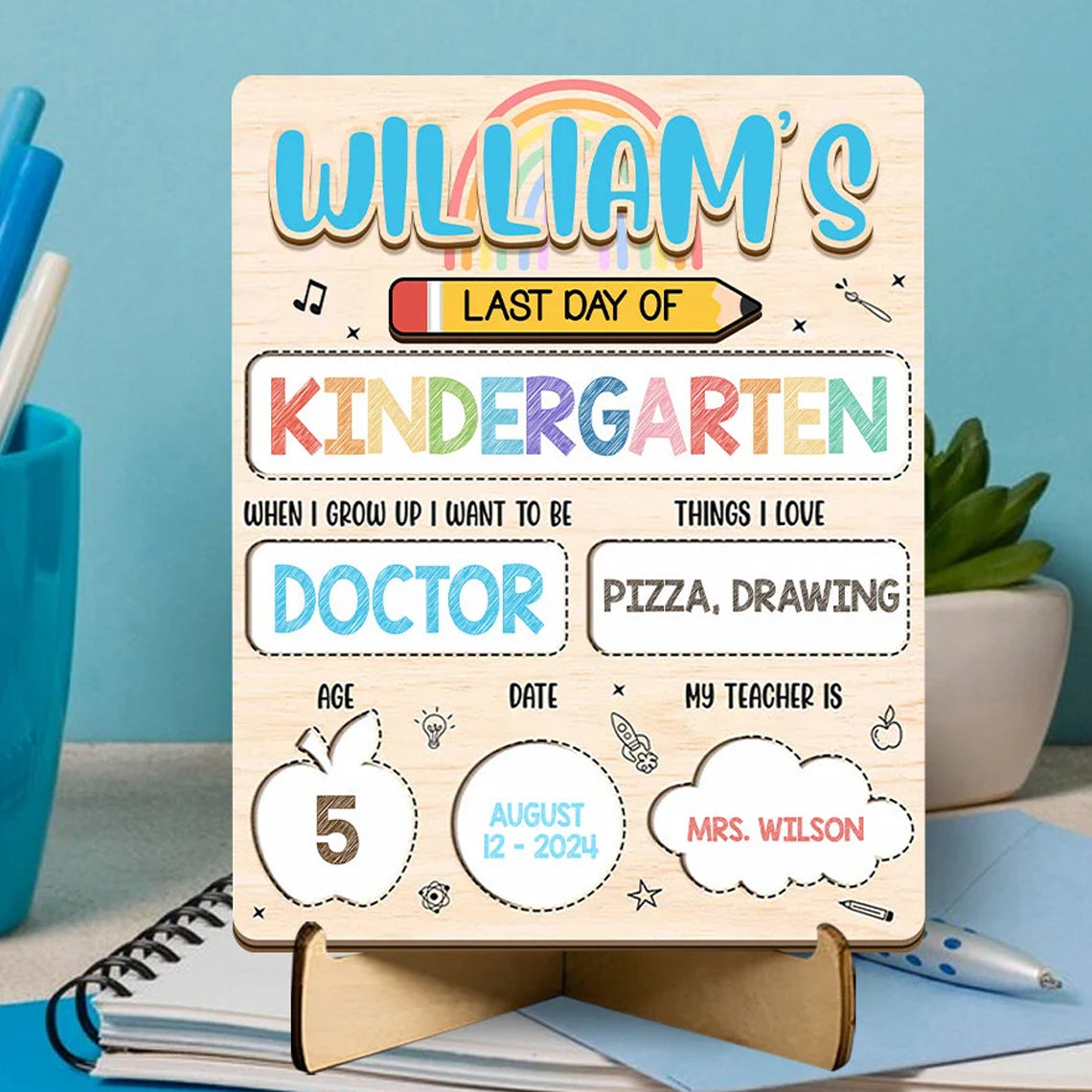Customized First And Last Day School Sign, Back to School Sign, Gift For Kids, School Board Wood Sign