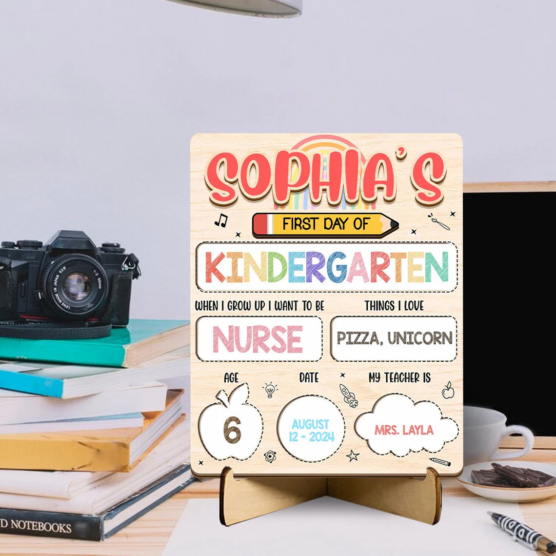 Customized First And Last Day School Sign, Back to School Sign, Gift For Kids, School Board Wood Sign