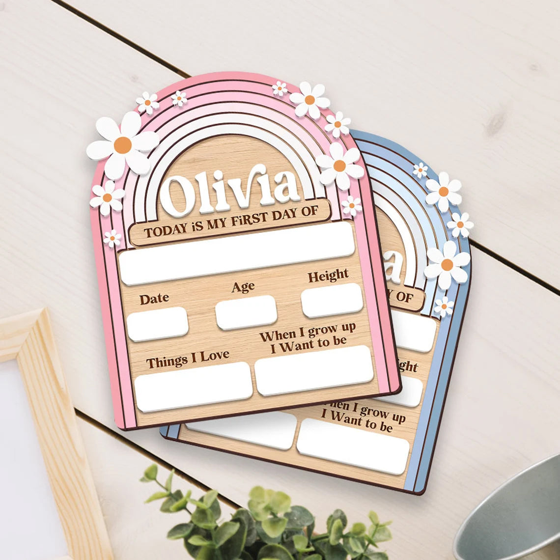 Customized First And Last Day School Sign, Back to School Sign, Gift for Kids