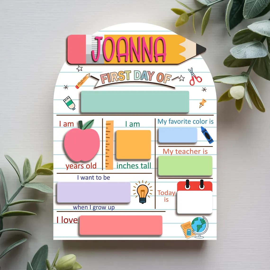 Customized First and Last Day Of School Sign, Custom 1st Day Of School Board, Reusable Back To School Sign, Gift For Kids