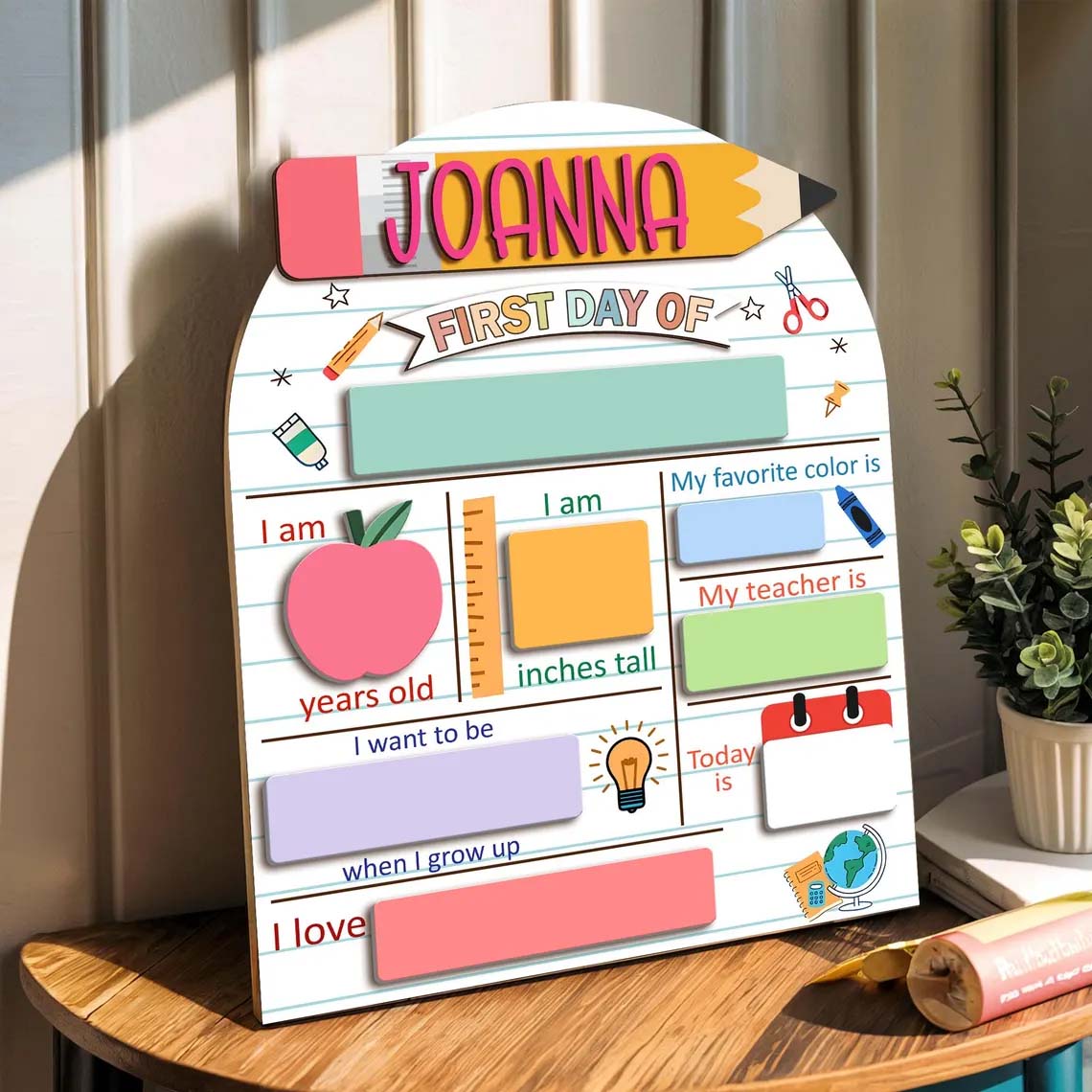 Customized First and Last Day Of School Sign, Custom 1st Day Of School Board, Reusable Back To School Sign, Gift For Kids
