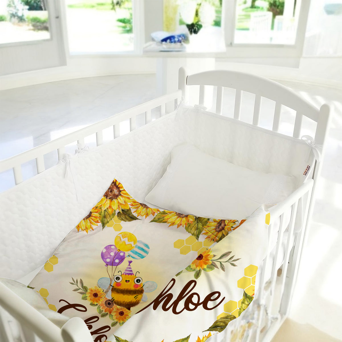 Customized Name Baby Girl Blanket for NewborToddler Nursery Bed Blankets Stroller Crib Shower Gifts, Super Soft Plush Fleece
