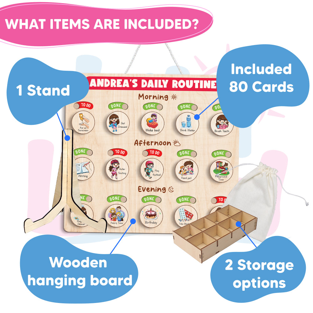 Daily Routine Chart for Kids, Visual Schedule, Chore Reward Chart, Morning Routine Chart For 3 Year Old, Gift For Kids