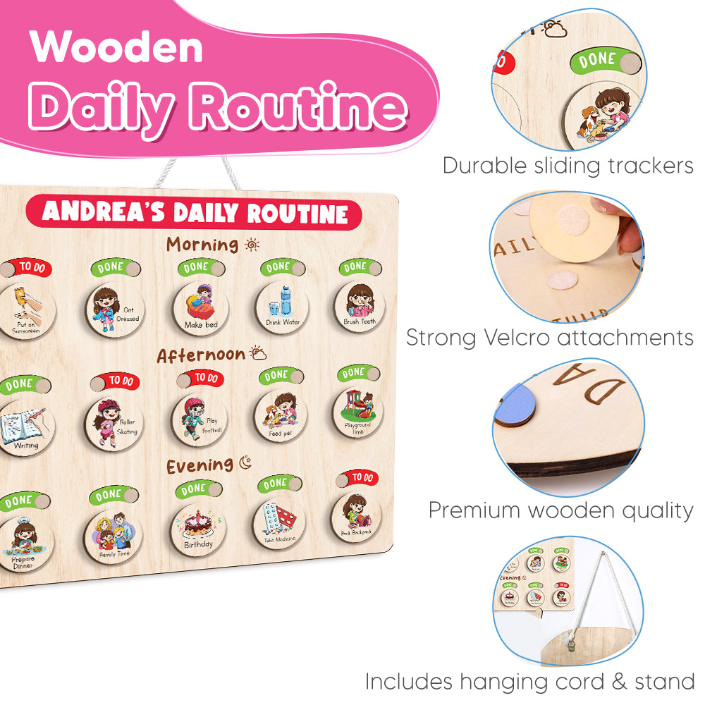 Daily Routine Chart for Kids, Visual Schedule, Chore Reward Chart, Morning Routine Chart For 3 Year Old, Gift For Kids