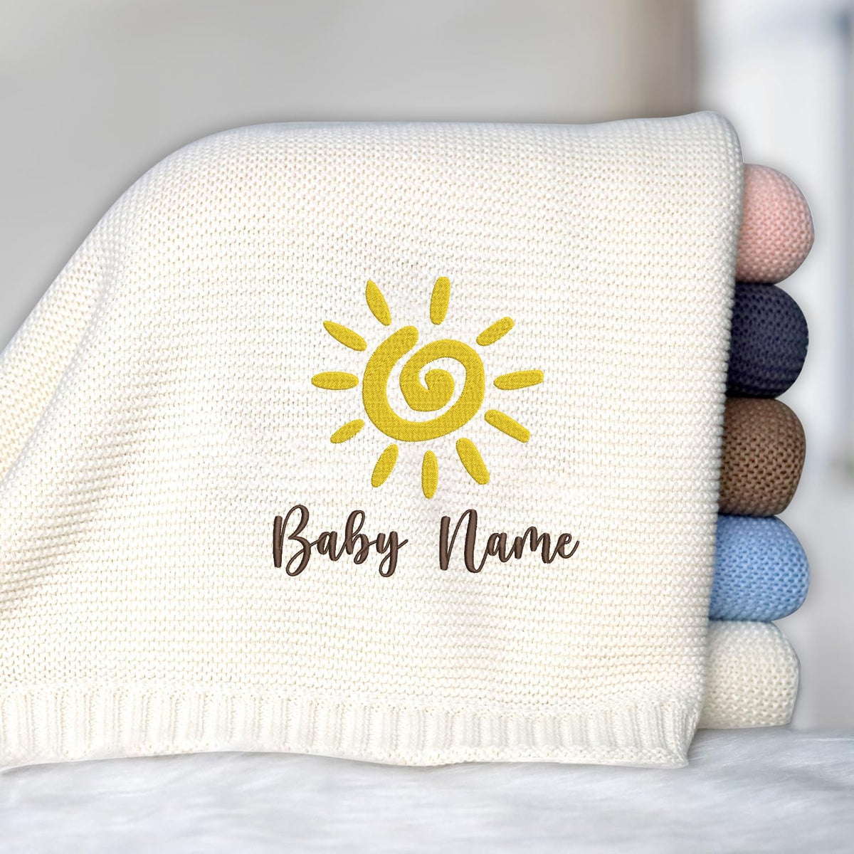 Embroidered Baby Blanket Name, Personalized Baby Blanket with Name for Boy Girl, Strollers Blanket, for Family Friends Pregnancy