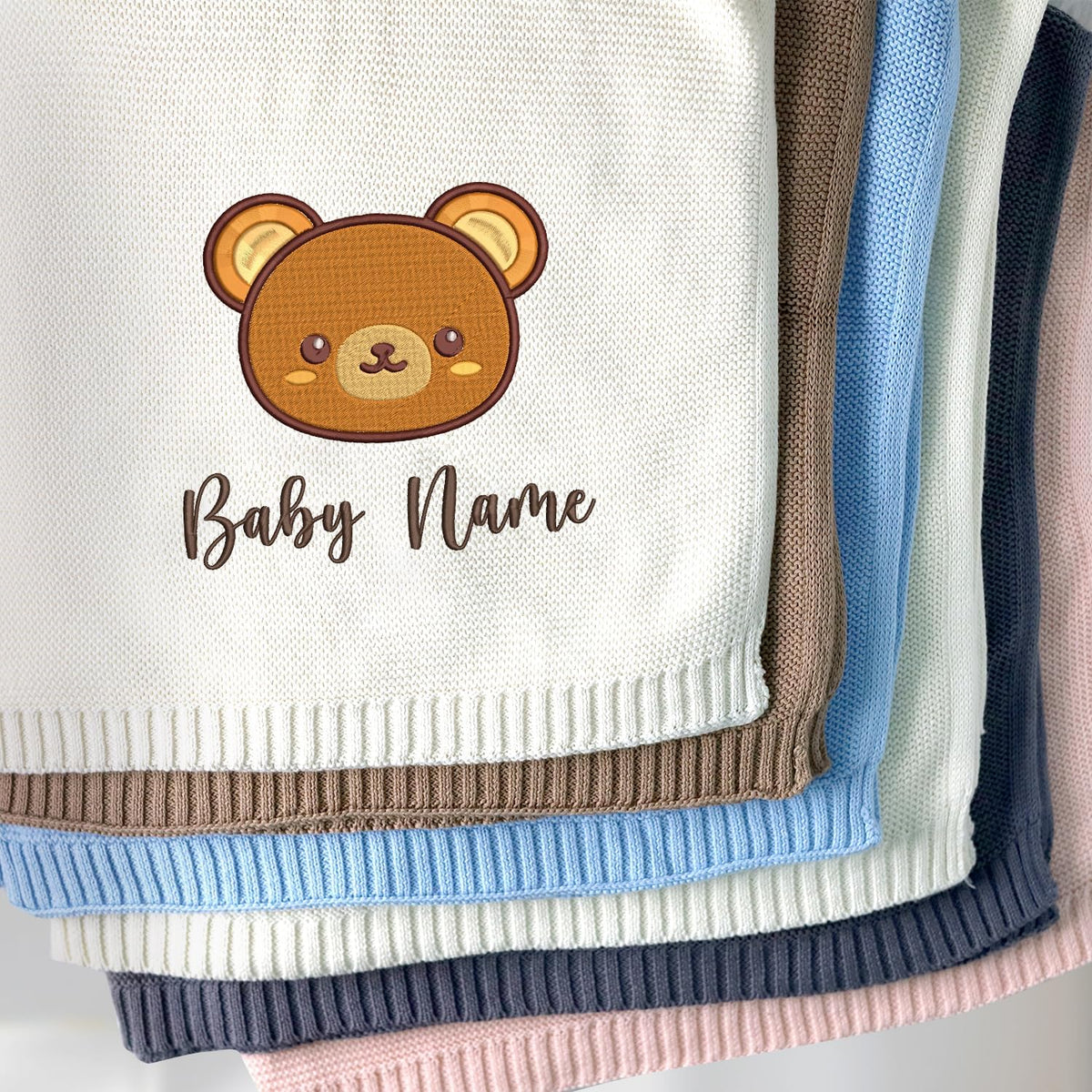 Embroidered Baby Blanket Name, Personalized Baby Blanket with Name for Boy Girl, Strollers Blanket, for Family Friends Pregnancy