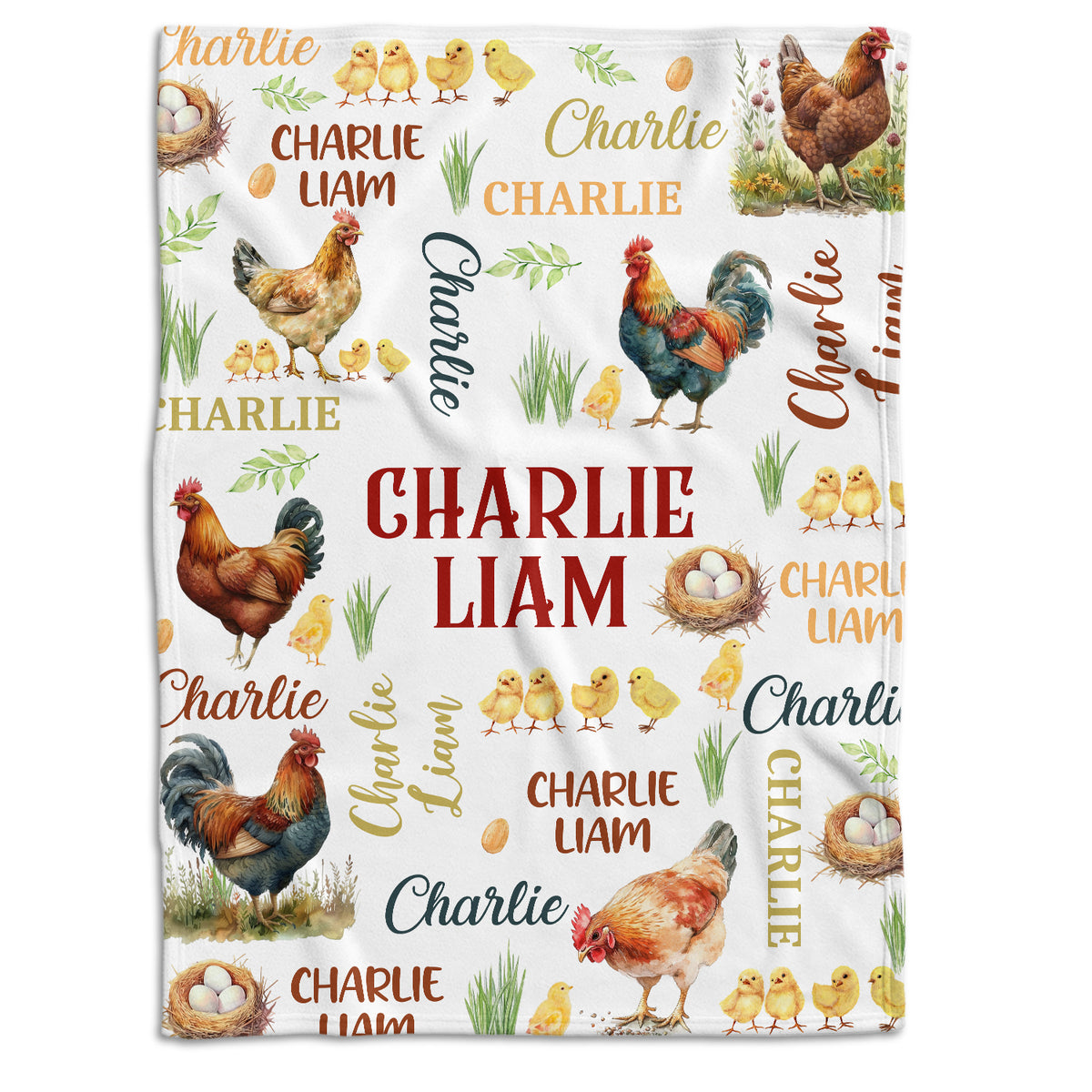 Farm Animals Baby Blanket, Customized Baby Blankets Name for Toddler Baby Nursery Bed Blankets Stroller Crib Shower Gifts