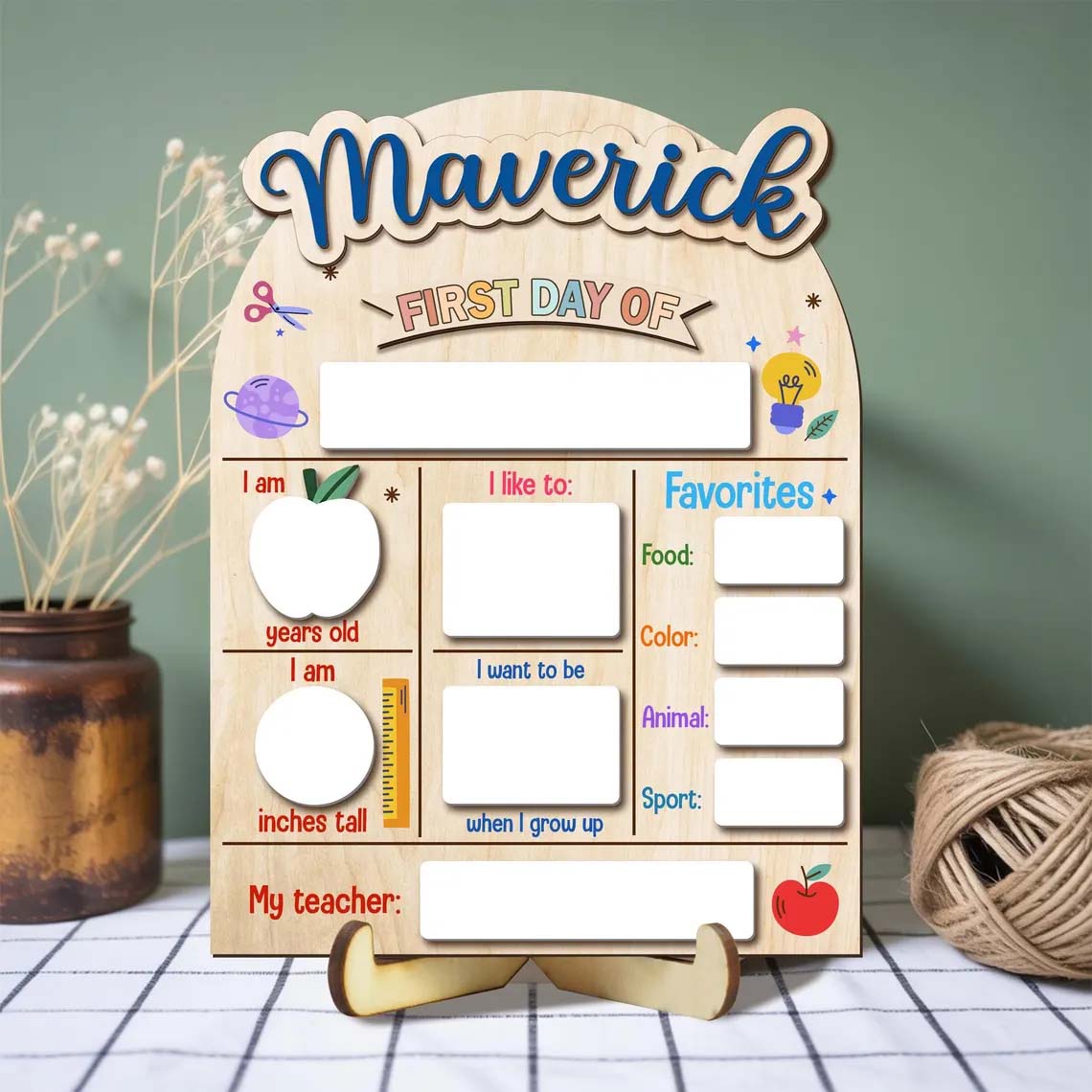 First And Last Day Of School Sign, Reusable Back to School Sign For Photos, Reusable Dry Erase Board, Custom Name 1st Day Of School Board, Gift For Kids