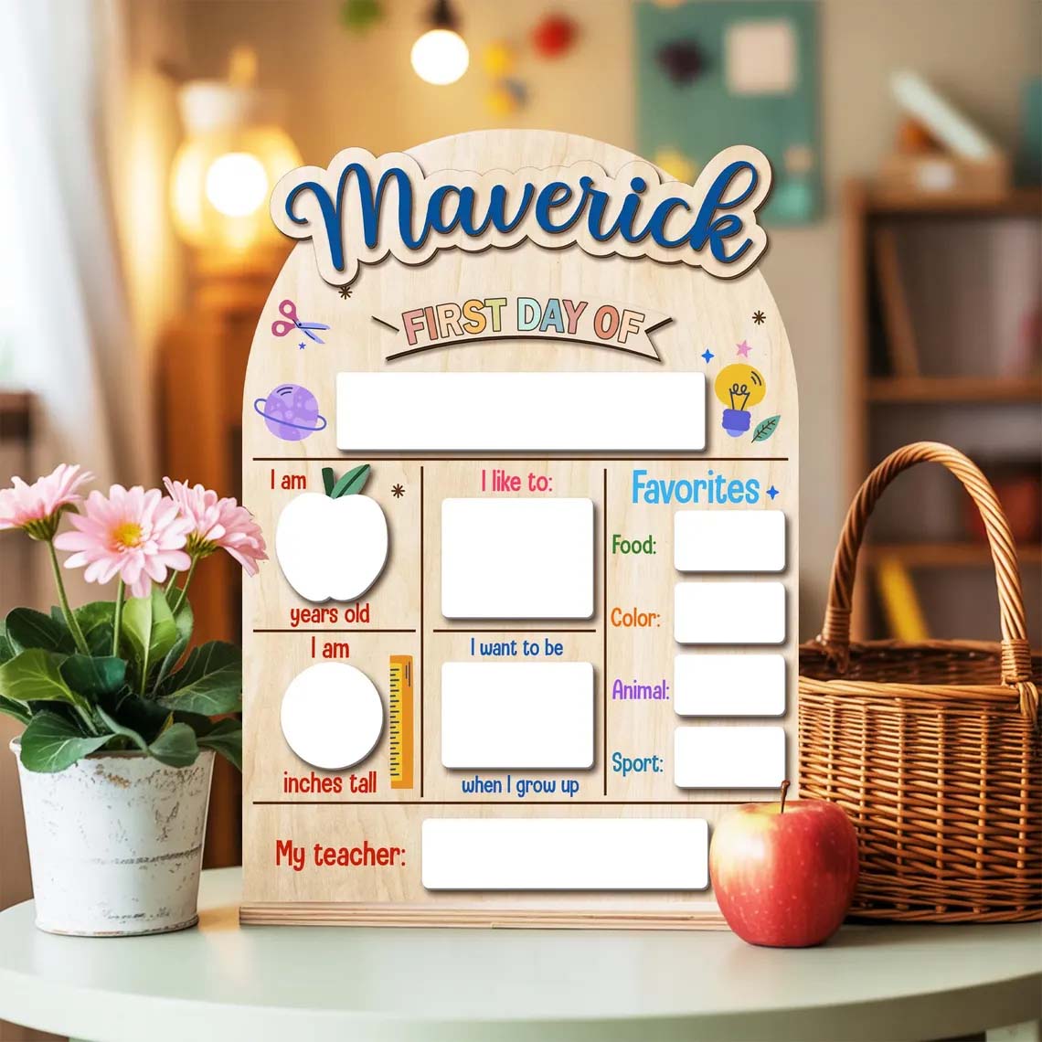 First And Last Day Of School Sign, Reusable Back to School Sign For Photos, Reusable Dry Erase Board, Custom Name 1st Day Of School Board, Gift For Kids