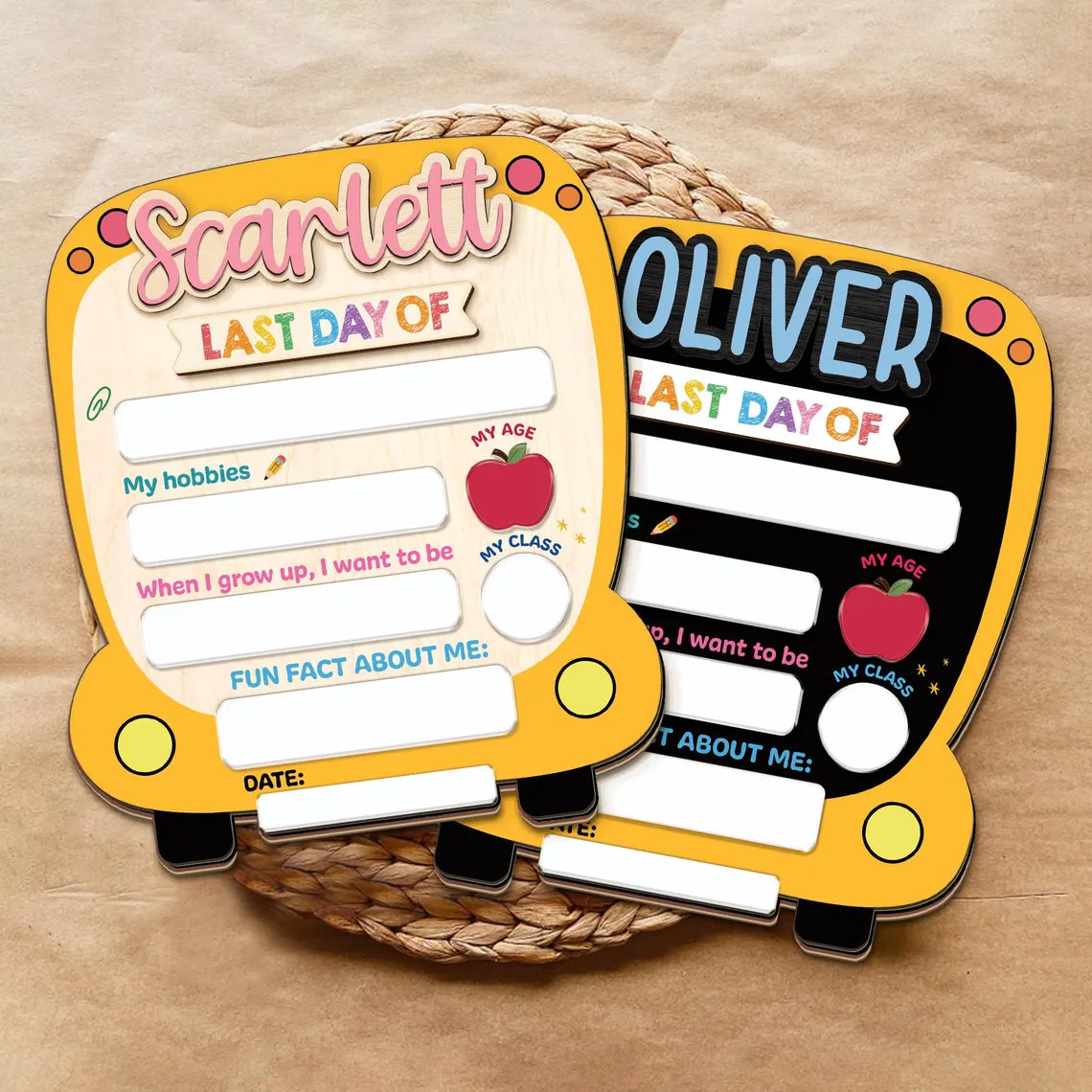 First Day of School Sign, Last Day of School Sign, Custom Name Sign, Preschool Back To School Dry Erase Sign, 1st Day Of School Board