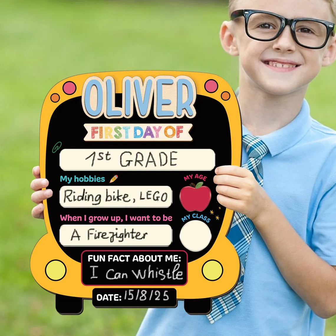First Day of School Sign, Last Day of School Sign, Custom Name Sign, Preschool Back To School Dry Erase Sign, 1st Day Of School Board