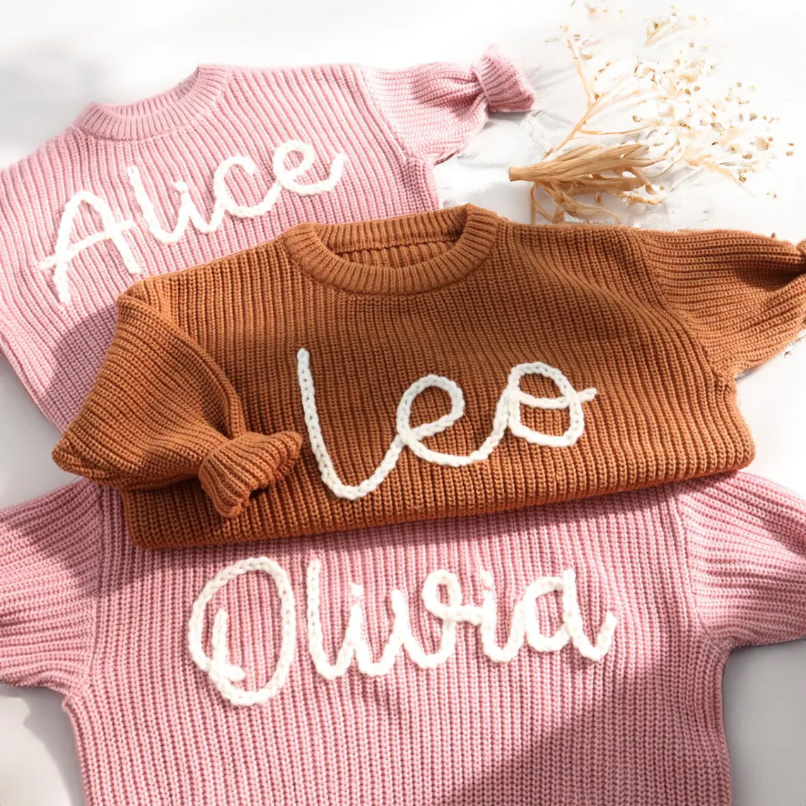 Hand Embroidery Sweaters, Custom Toddler Sweaters, Knit Sweater, Baby Jumper, Gifts for Daughters, Nursery Gifts, Baby Gift