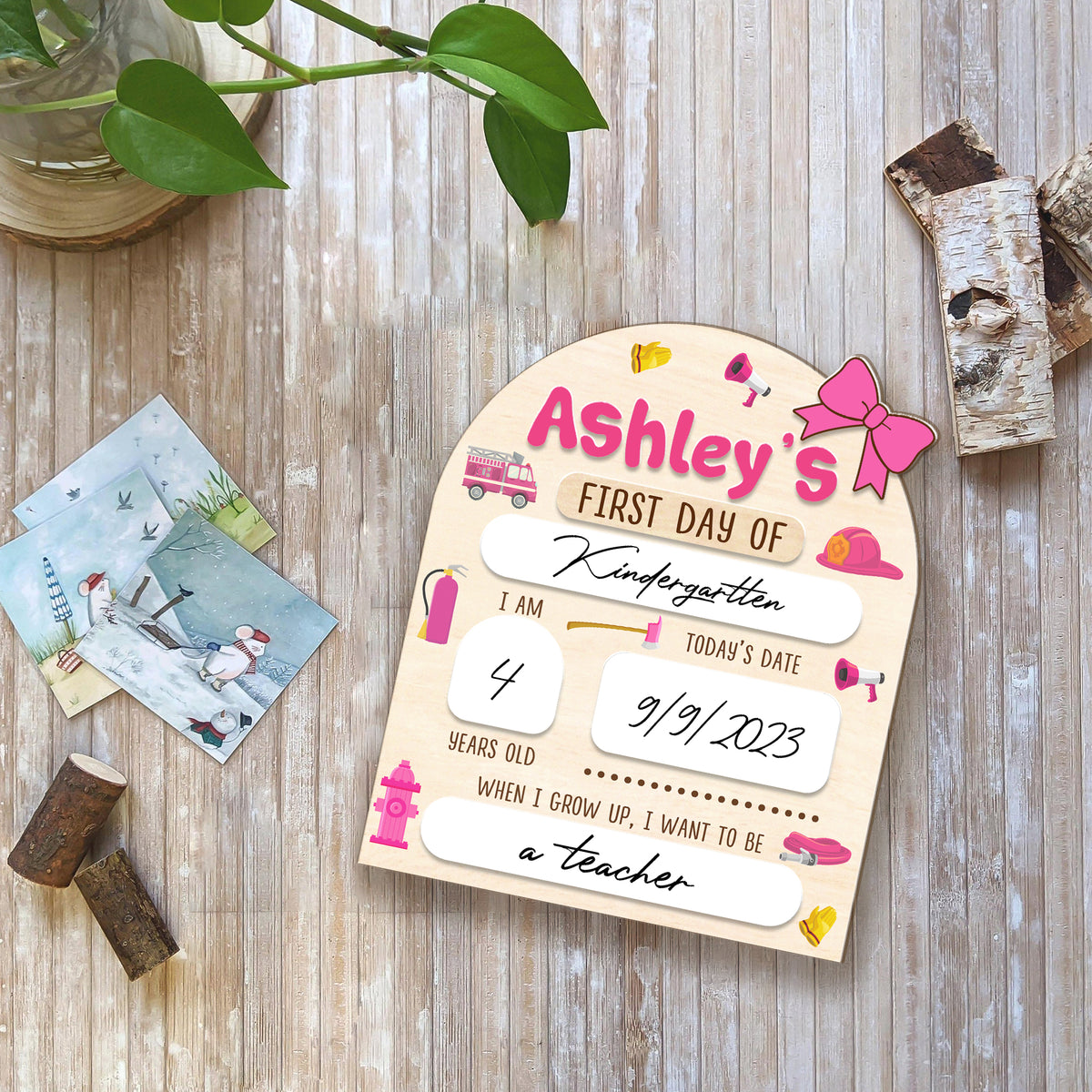 Personalized Wooden School Board For Toddler Kindergarten, First & Last Day of School Sign, Gift For Class