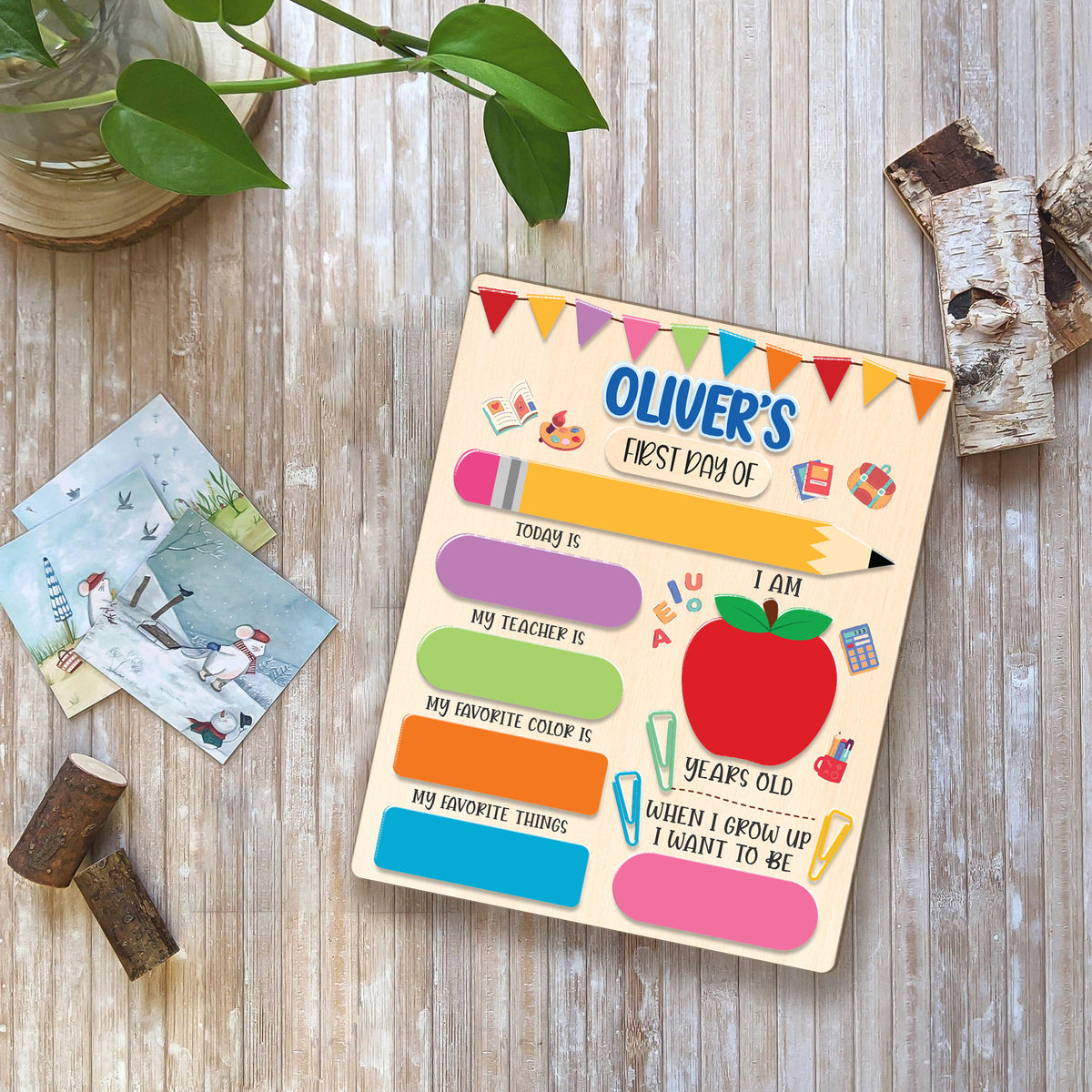 Personalized First and Last Day School Sign, Preschool Board for Toddler, Back To School Dry Erase Sign