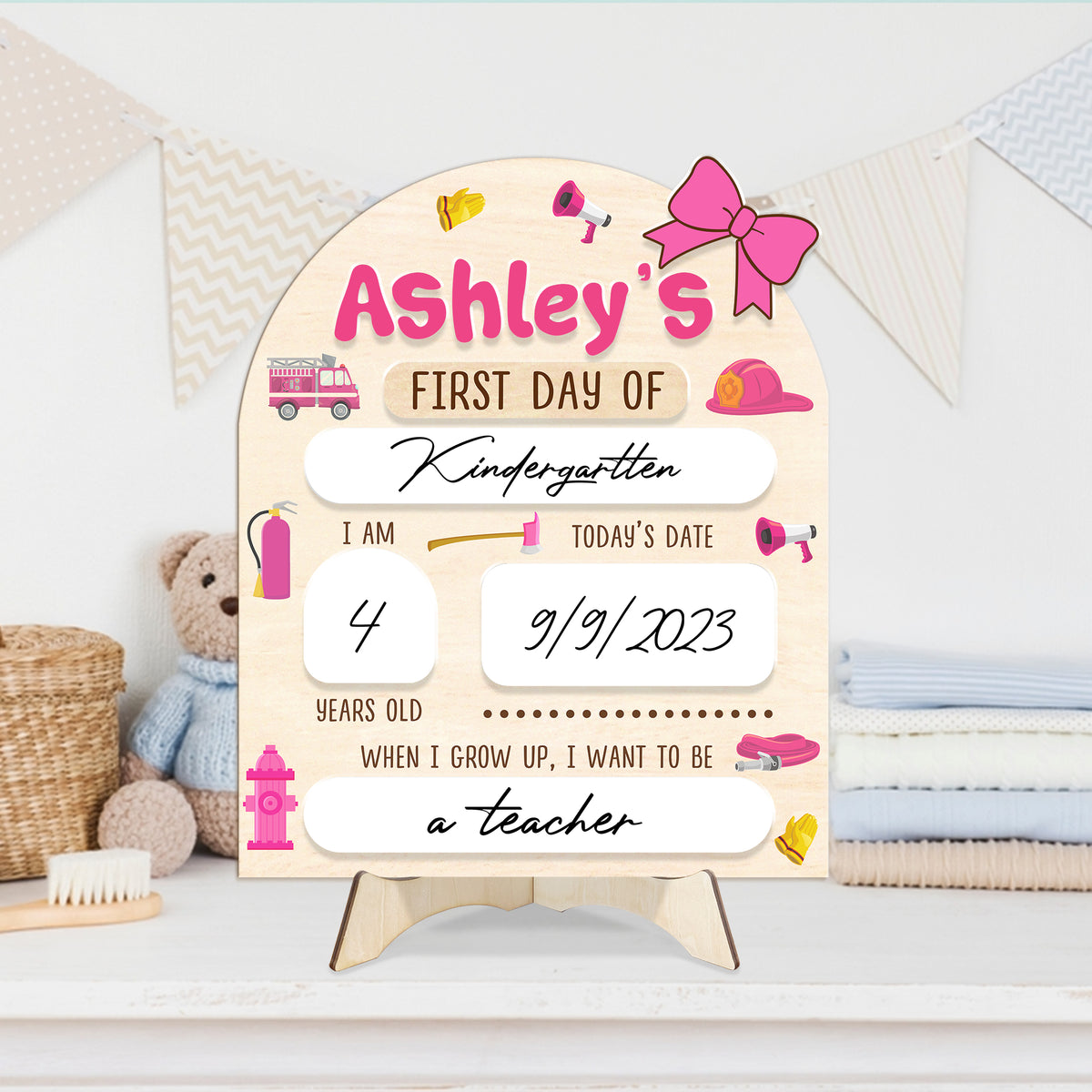Personalized Wooden School Board For Toddler Kindergarten, First & Last Day of School Sign, Gift For Class