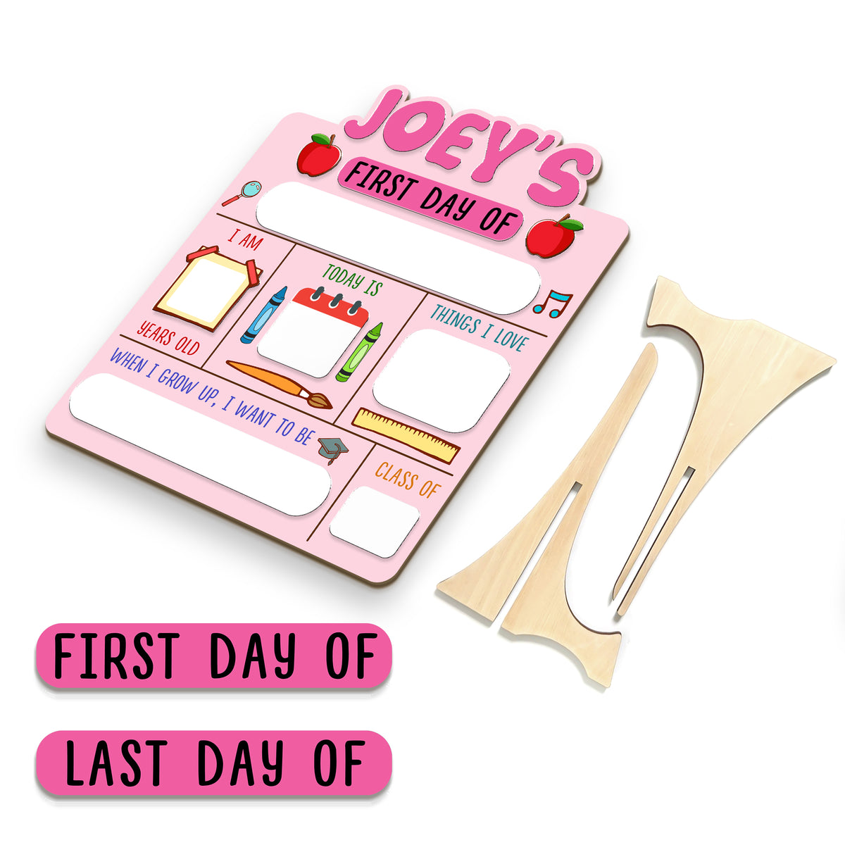 Personalized Wooden School Board Gift Student, First & Last Day of School Board, Kindergarten Sign for Toddler, Gift For Kids
