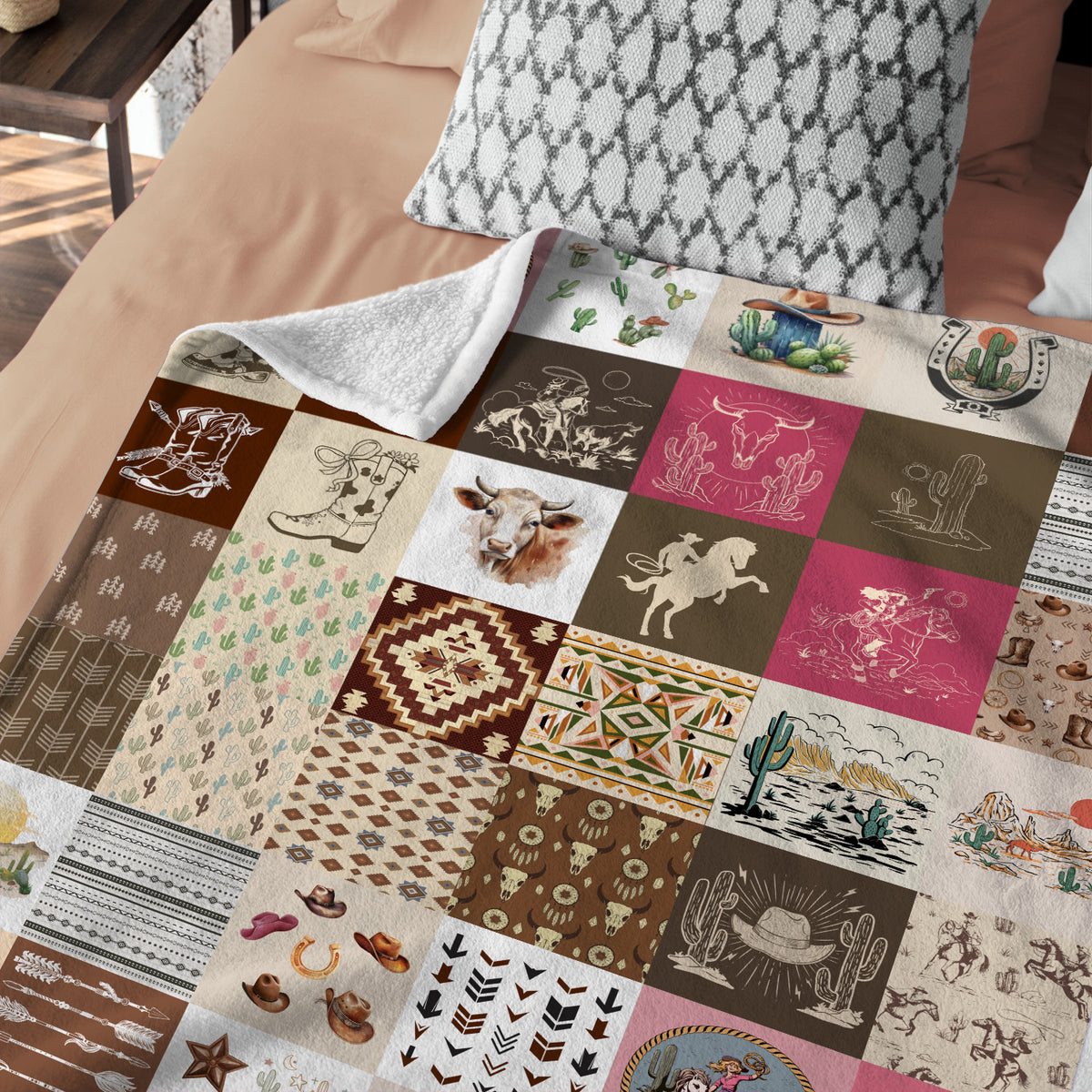 Western Baby Blanket for Boys Girls, Cowboy Baby Blankets for Newborns, Toddlers, Kids