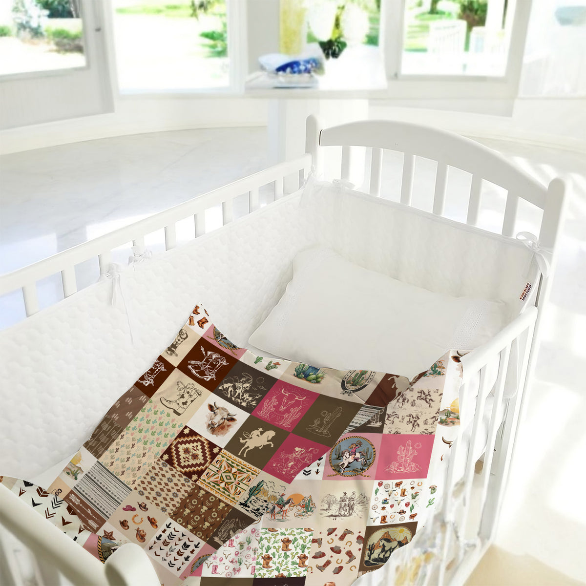 Western Baby Blanket for Boys Girls, Cowboy Baby Blankets for Newborns, Toddlers, Kids