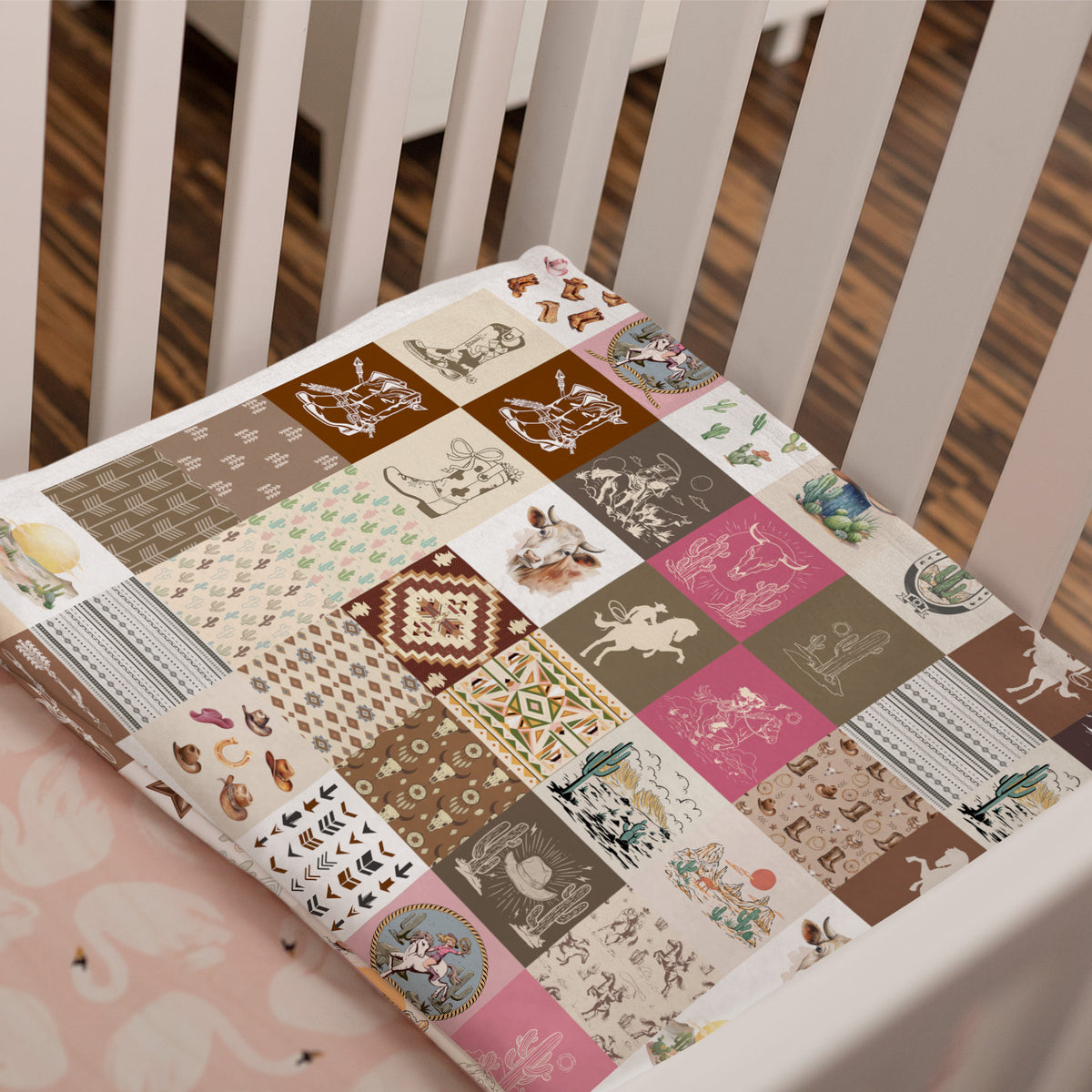 Western Baby Blanket for Boys Girls, Cowboy Baby Blankets for Newborns, Toddlers, Kids