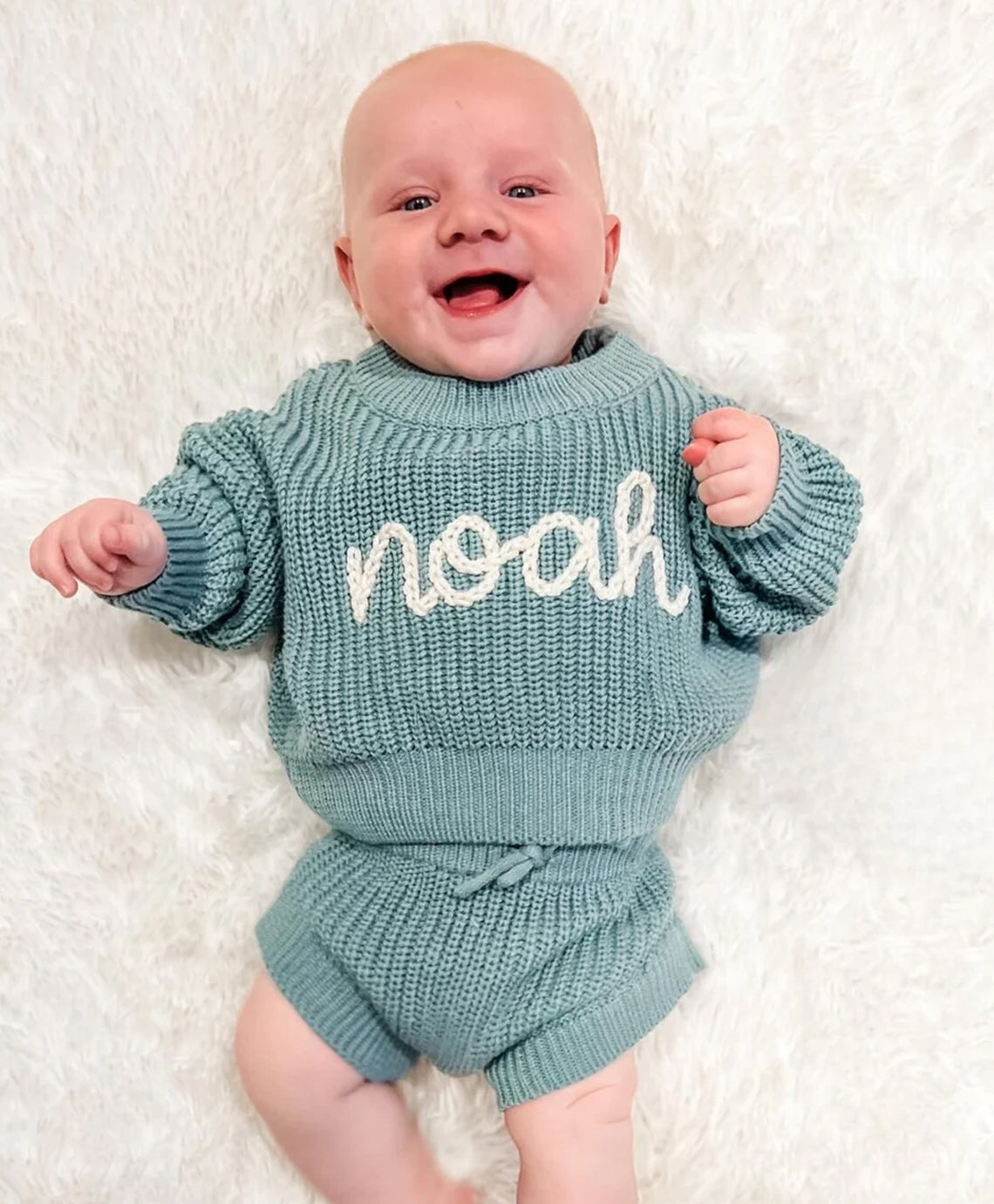 Newborn Baby Sweater, Custom Name Baby Sweater, Personalized Sweater, Birth Announcement Outfit, Hand Embroidered