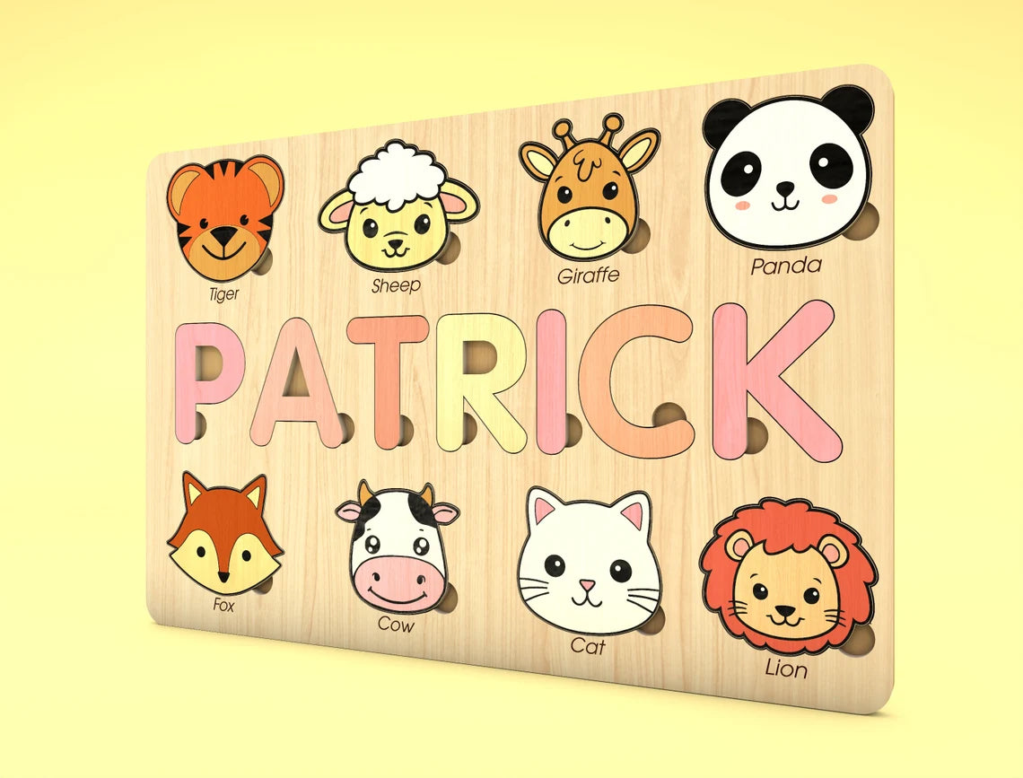 Personalized Animal Puzzle, Back To School Gift For kids, Personalized Birthday Gift for Kids