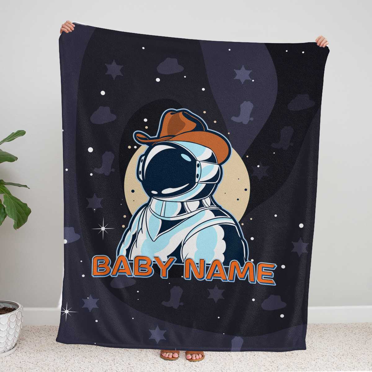 Personalized Astronaut Baby Blankets for Boys & Girls - Custom Name Fleece Blankets for Infant Newborn Son & Daughter