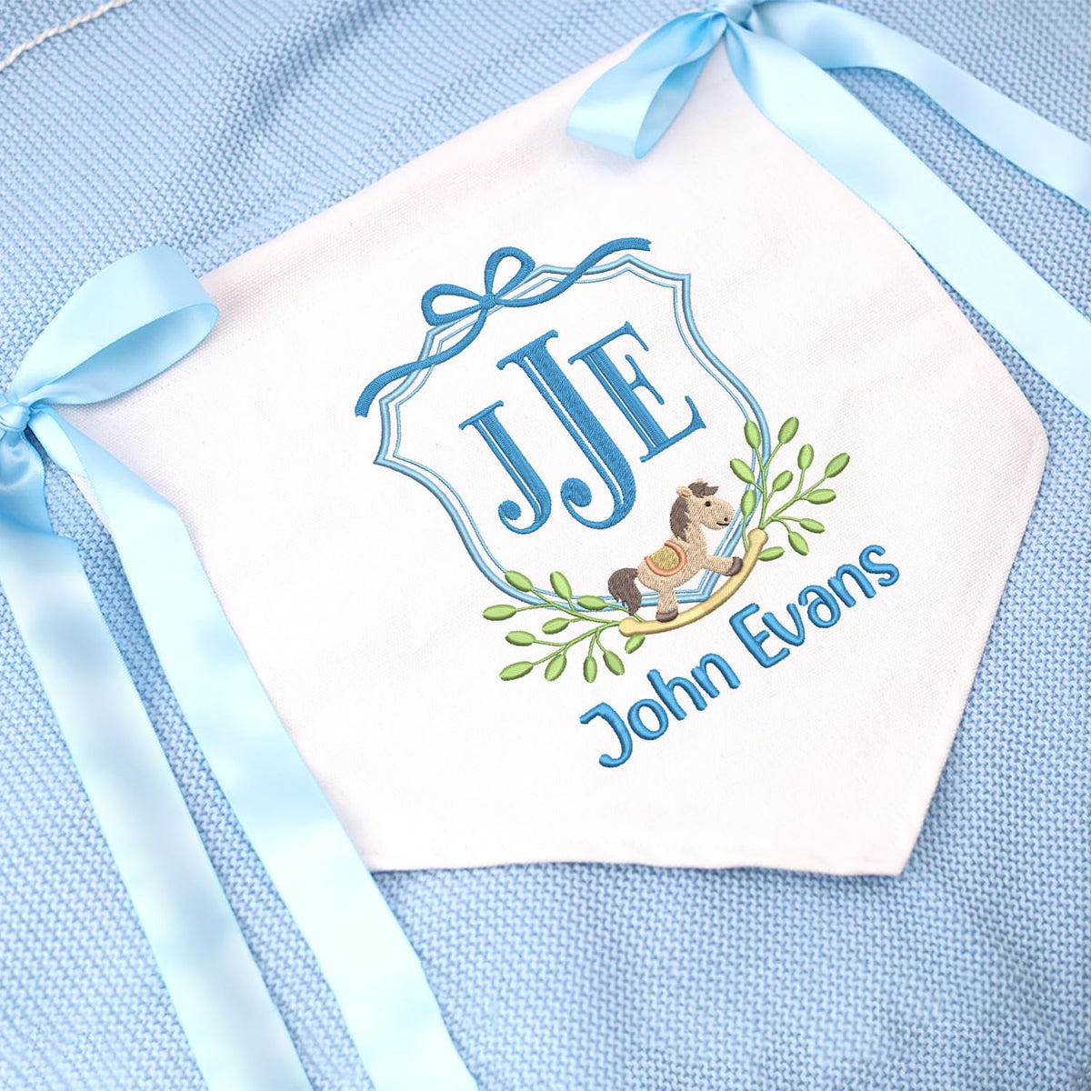 Personalized Baby Annoucement Sign, Baby Banner with BOWs, Baby Hospital Name Sign, Canvas Hanging Pennant Flag Baby Banner, Gift For Baby