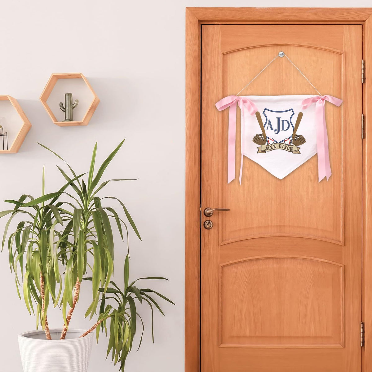 Personalized Baby Annoucement Sign, Canvas Hanging Pennant Flag Baby Banner, Baseball Baby Sign, Great Gift For Baby