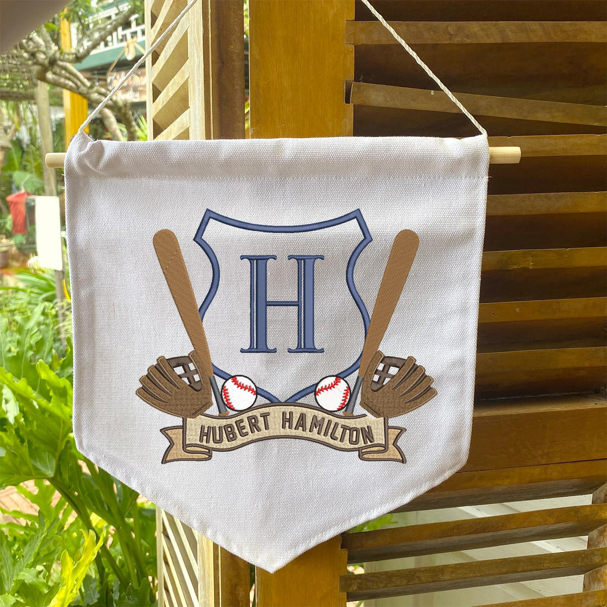 Personalized Baby Annoucement Sign, Canvas Hanging Pennant Flag Baby Banner, Baseball Baby Sign, Great Gift For Baby