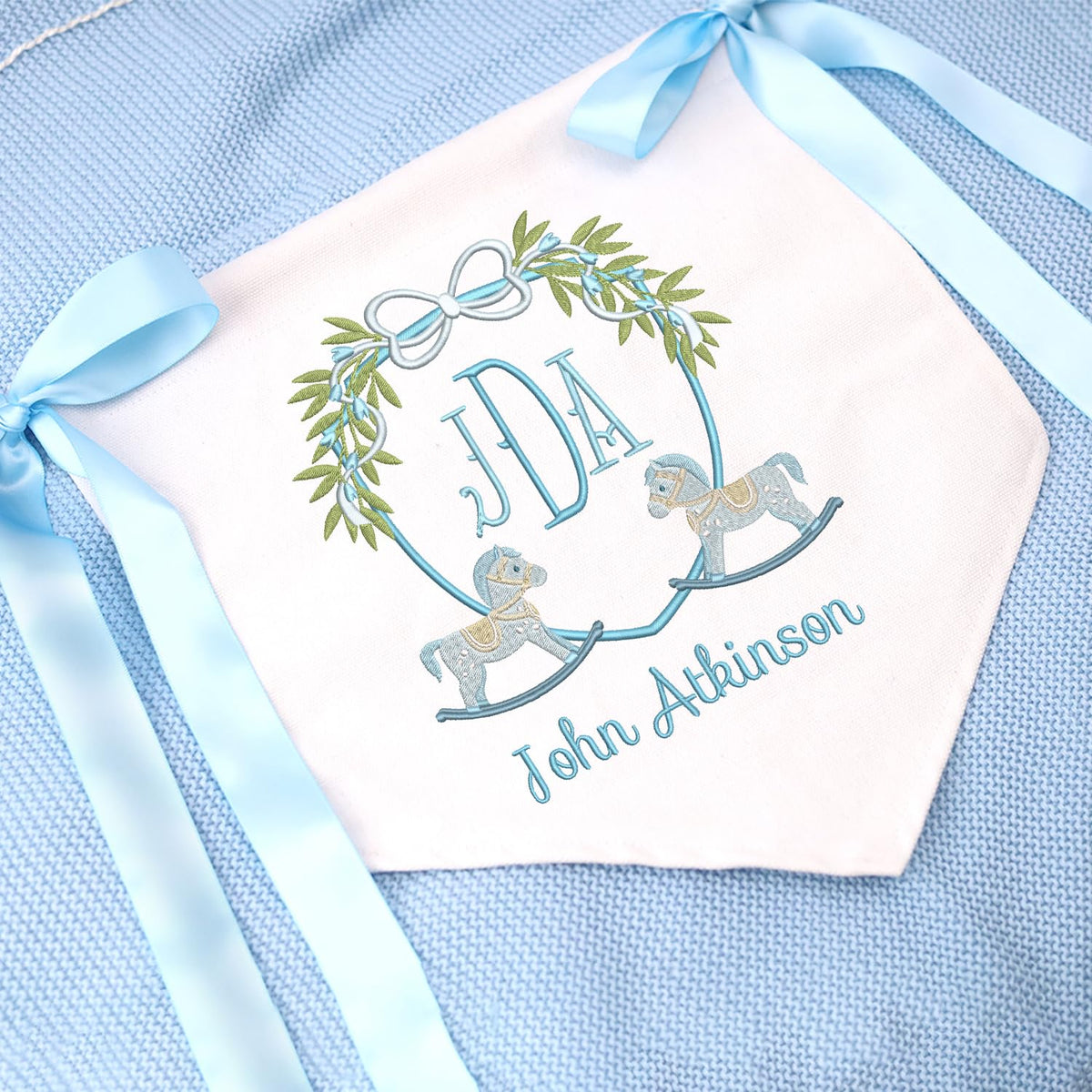 Personalized Baby Annoucement Sign, Canvas Hanging Pennant Flag Baby Banner, Great Gift For Baby, Baby Banner with BOWs