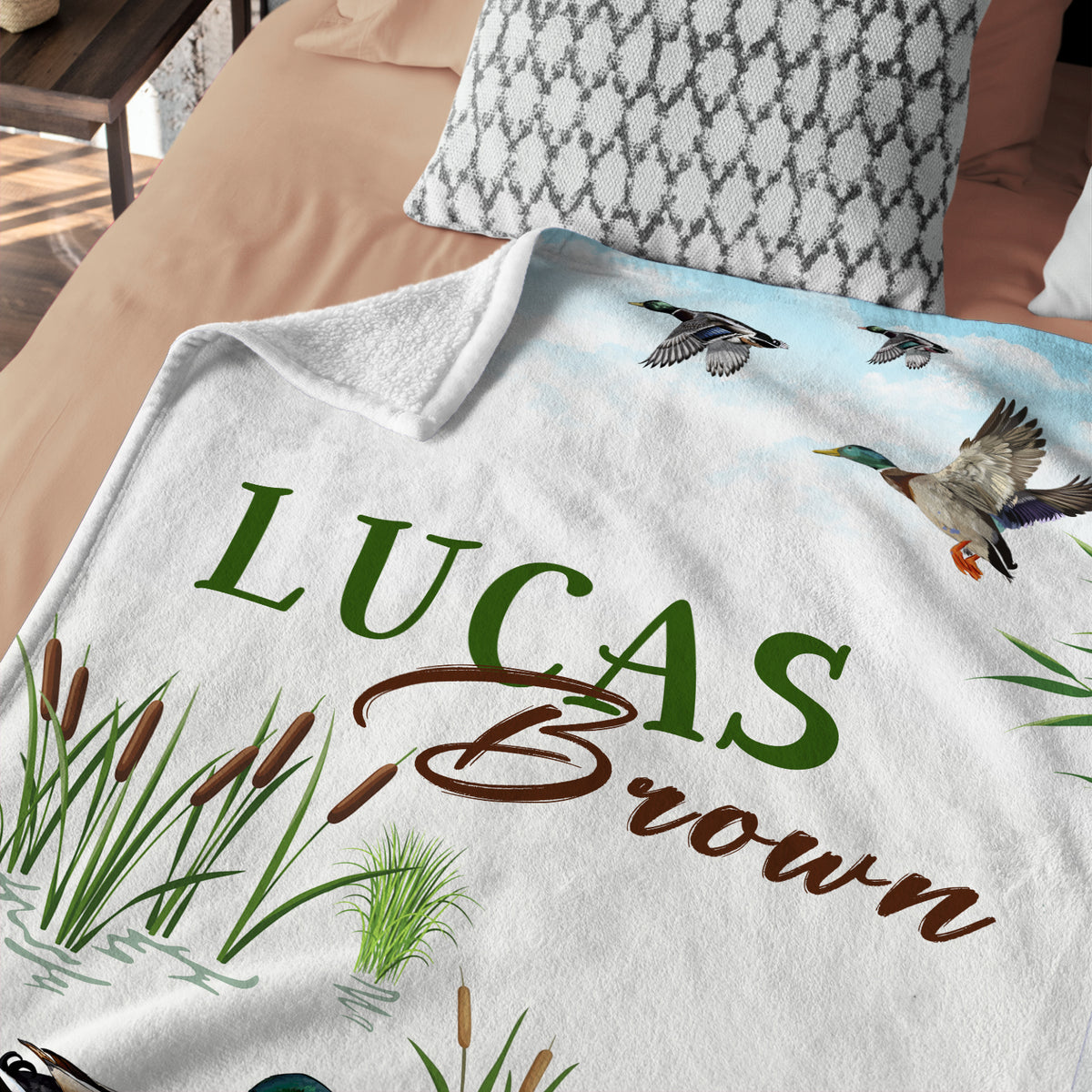 Personalized Baby Blanket for Baby - Custom Duck Hunting Swaddle for Newborn Son or Daughter - Plush Baby Blankets with Name