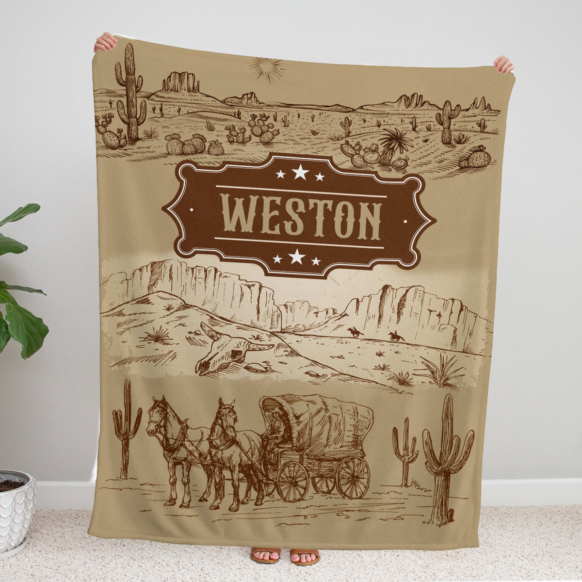 Personalized Baby Blankets, Cowboy Baby Stuff, Western Blanket For Baby Girls, Crib Stroller Blankets for Toddlers Newborn