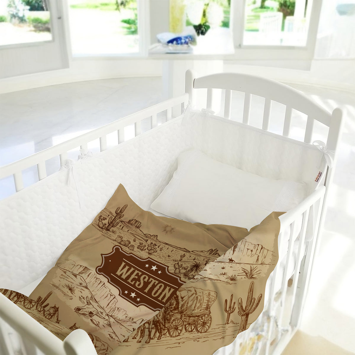 Personalized Baby Blankets, Cowboy Baby Stuff, Western Blanket For Baby Girls, Crib Stroller Blankets for Toddlers Newborn
