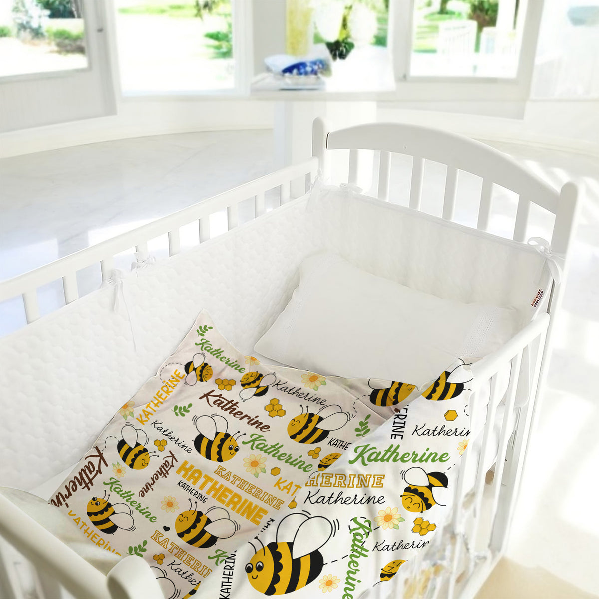 Personalized Baby Blankets, Customized Name Baby Girl And Boys Blanket Toddler Nursery Bed Blankets Stroller Crib Shower Gifts, Super Soft Plush Fleece