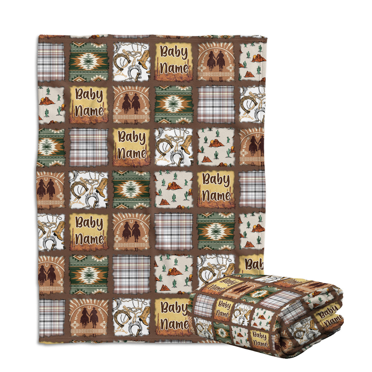 Personalized Baby Blankets For Baby, Cowboy Blanket for Baby, Western Nursery Decorations, Crib Stroller Blankets