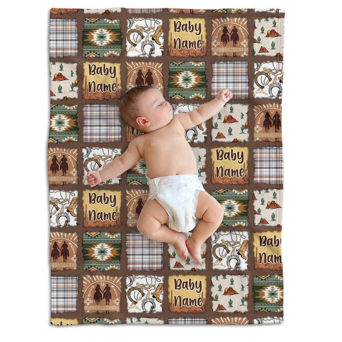 Personalized Baby Blankets For Baby, Cowboy Blanket for Baby, Western Nursery Decorations, Crib Stroller Blankets
