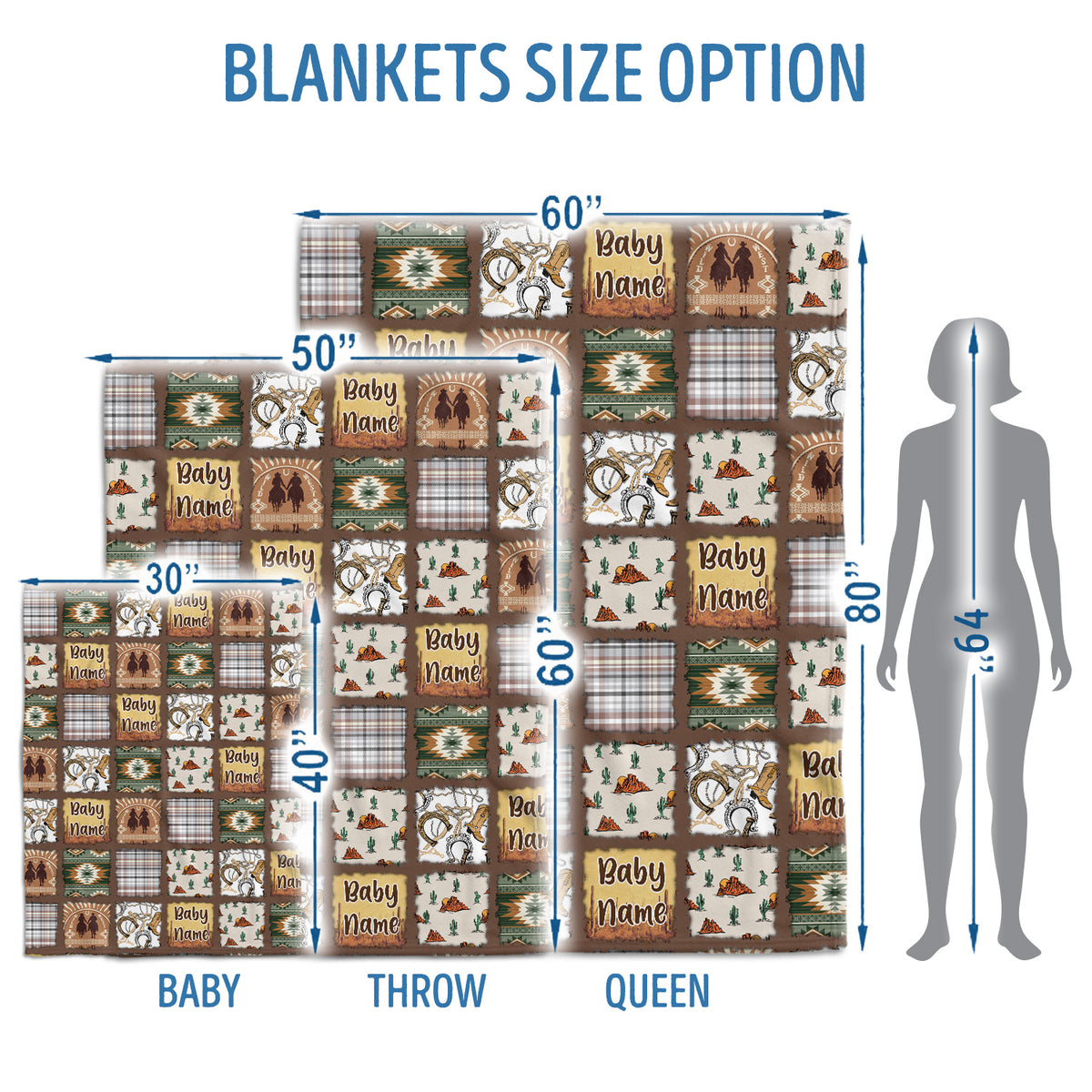 Personalized Baby Blankets For Baby, Cowboy Blanket for Baby, Western Nursery Decorations, Crib Stroller Blankets