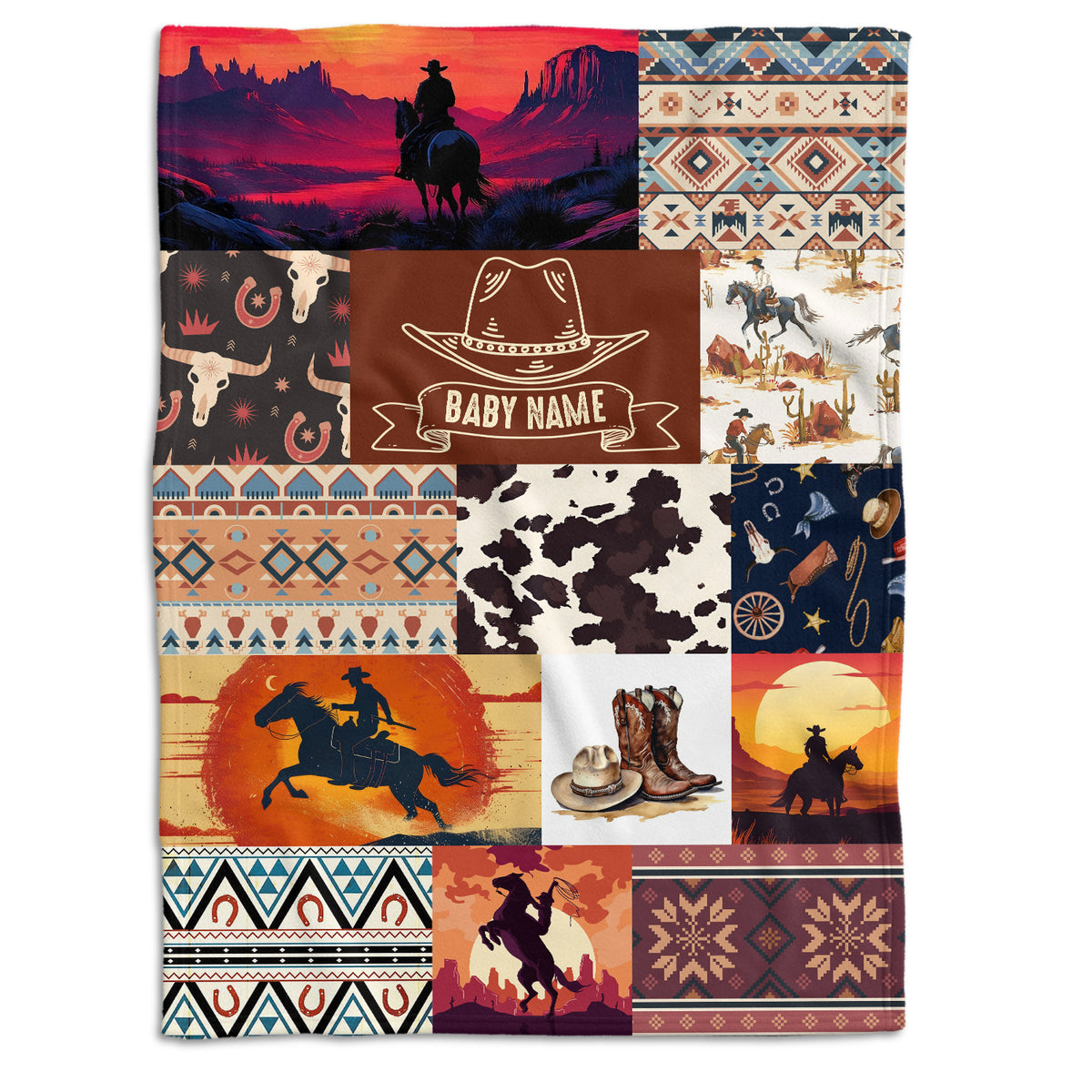 Personalized Baby Blankets For Boys And Girl, Fleece Blanket For Baby, Western Nursery Decorations, For Family Friends