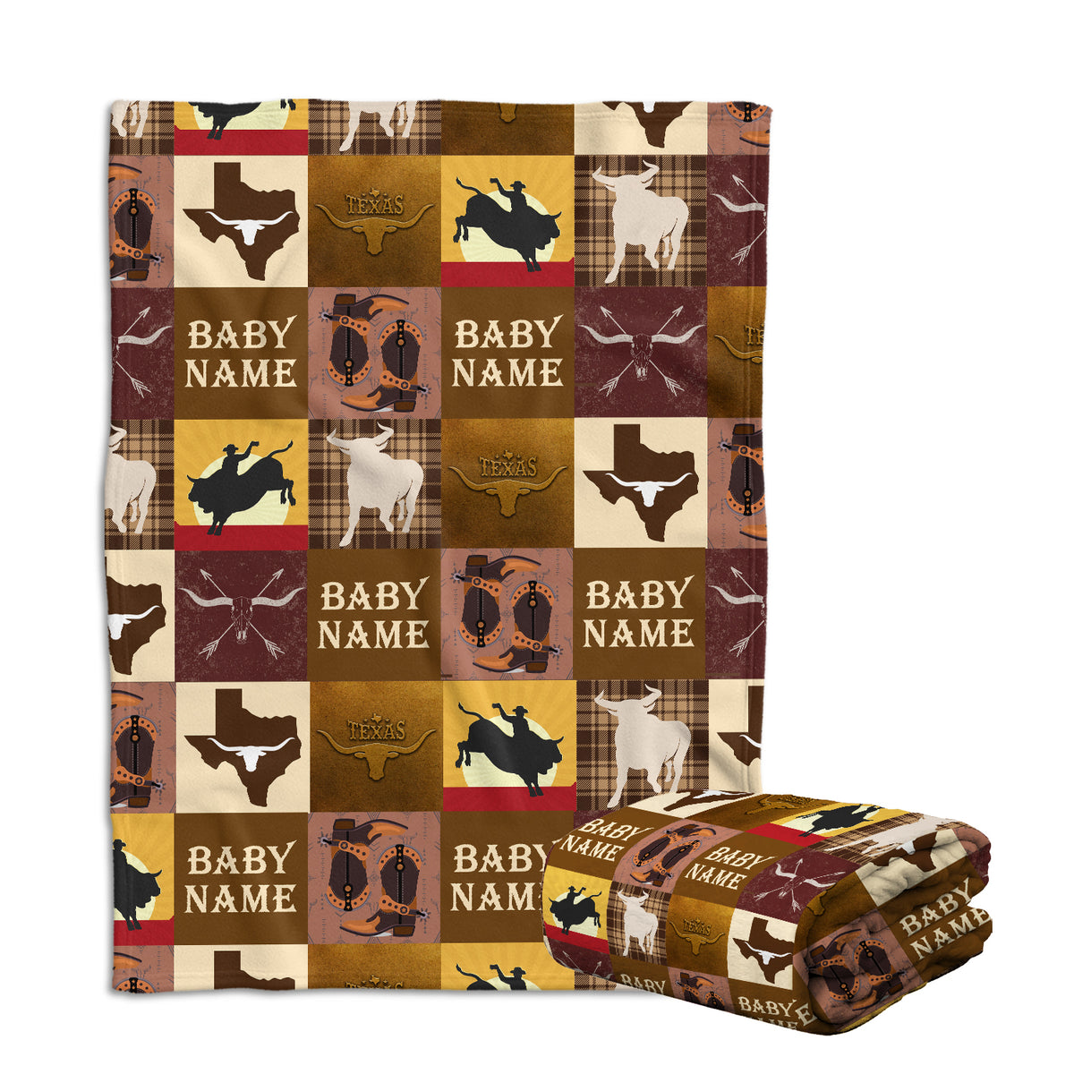 Personalized Baby Blankets For Boys, Cowboy Baby Stuff, Western Blanket For Baby Girls, Crib Stroller Blankets For Toddlers Newborn