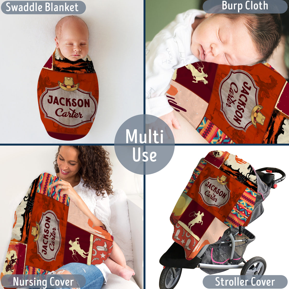 Personalized Baby Blankets For Boys, Fleece Blanket for Girl, Western Baby Stuff, Western Nursery Decorations